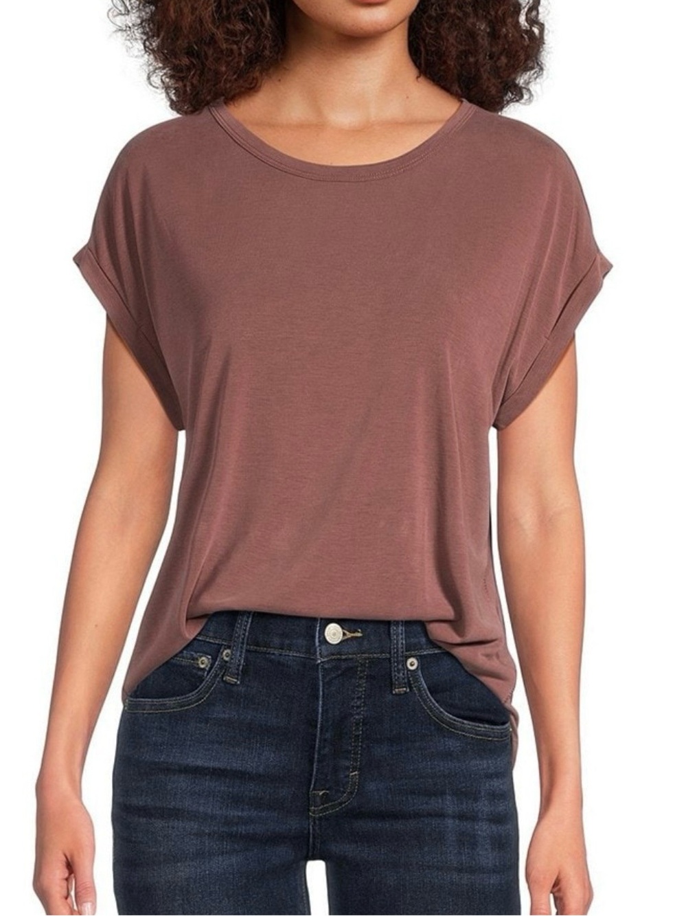 Lucky Brand Scoop Neck Short Sleeve Slouchy Round Hem T-Shirt Size S